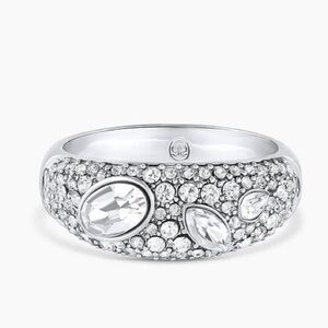 Gorjana New Size 8 Rhodium‎ Plated Brass Genuine White Crystals Kingston Ring